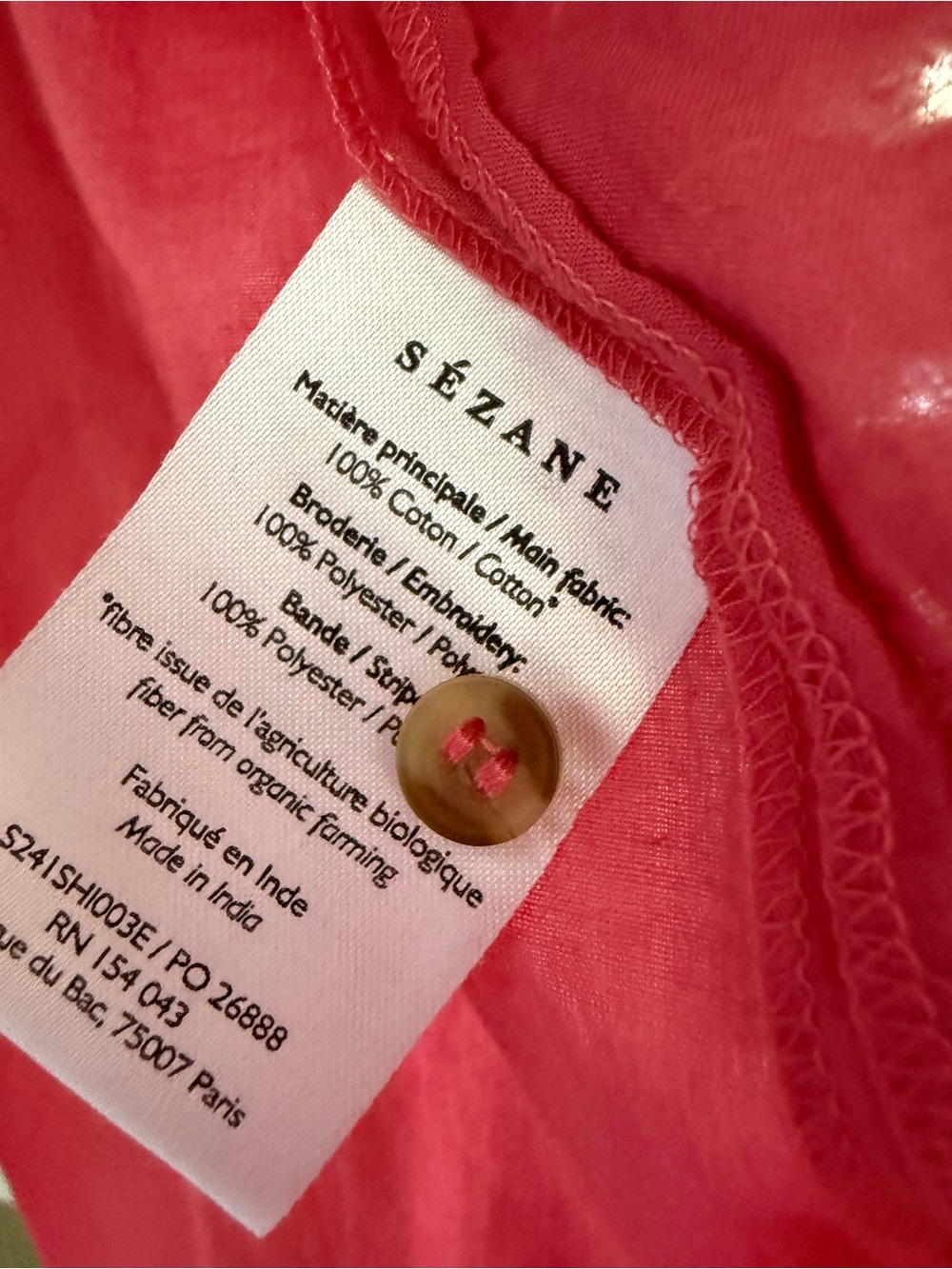 Sezane Rose Pink Lace Pintuck Blouse - Picture 5 of 10